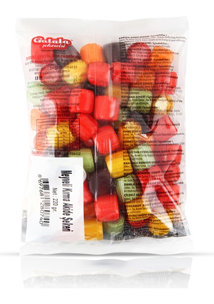 Karışık Meyveli Kırma Akide Şekeri 400 Gr