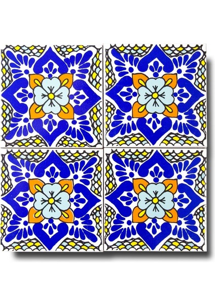 Ikbal Çini Seramik 10X10 Desenli Porselen Karo 5'li 1 Paket ICS15