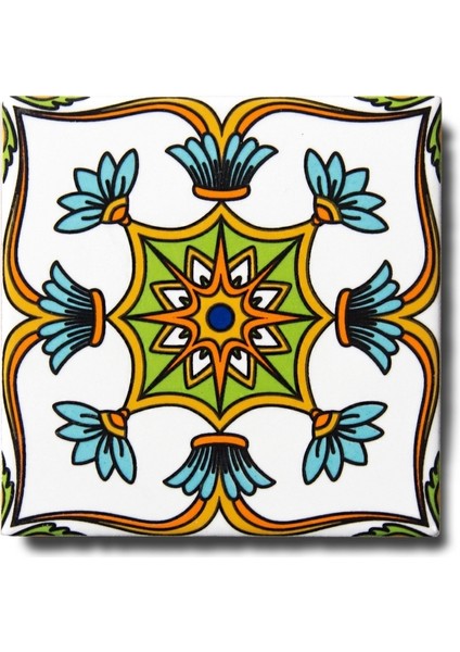Ikbal Çini Seramik 10X10 Desenli Yer Karosu 5'li 1 Paket ICS24