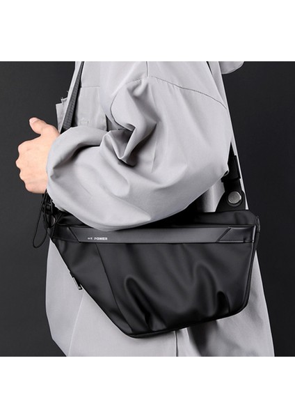 Erkek Askılı Sırt Çantası Sıçramaya Dayanıklı Naylon Kumaş Fanny Pack Ayarlanabilir Omuz Askısı (Yurt Dışından)