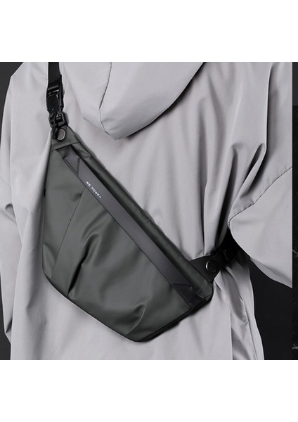 Erkek Askılı Sırt Çantası Sıçramaya Dayanıklı Naylon Kumaş Fanny Pack Ayarlanabilir Omuz Askısı (Yurt Dışından)