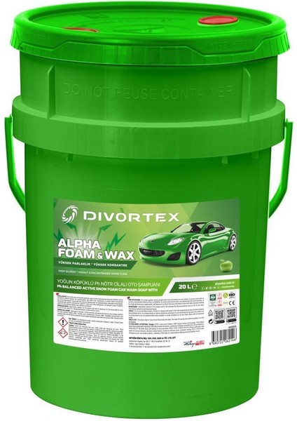 Divortex Alpha Foam Ph Nötr Cilalı Oto Şampuanı 20 Lt