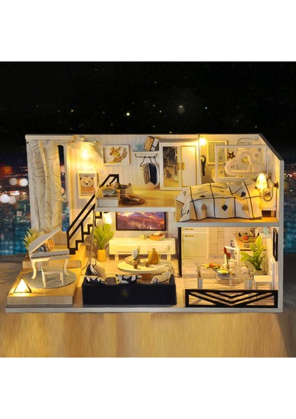 Dollhouse Minyatür Mobilya, Dıy Dollhouse LED Işık ve Mobilya 1:24 (Yurt Dışından) modelleri