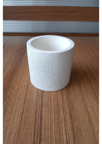 Adresiburası B58B-TAŞ (Stone) Efektli Beton Silindir Kaktüs ve Çiçek Saksısı