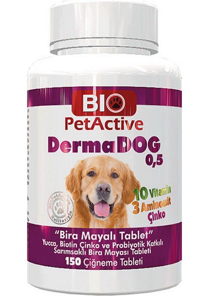 Dermadog 0,5 - 150 Çiğneme Tableti