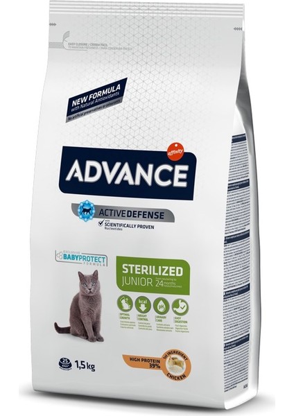 Tavuklu Junior Kısırlaştırılmış Kedi Maması 1.5 kg