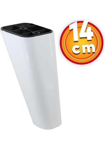 Lüks Mobilya Kanepe Sehpa Tv Ünitesi Koltuk Ayağı 14 cm Beyaz Oval Baza Ayak