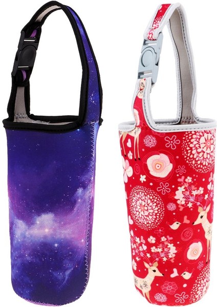 2x Tumbler Taşıyıcı Tutucu Kahve Kupaları Açık Kamp Bisiklet Menekşe Kırmızı (Yurt Dışından)
