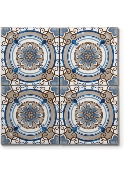 Ikbal Çini Seramik 10X10 Desenli Dekor Seramik 5'li 1 Paket ICS148