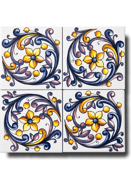 Ikbal Çini Seramik 10X10 Desenli Banyo Karosu 5'li 1 Paket ICS138