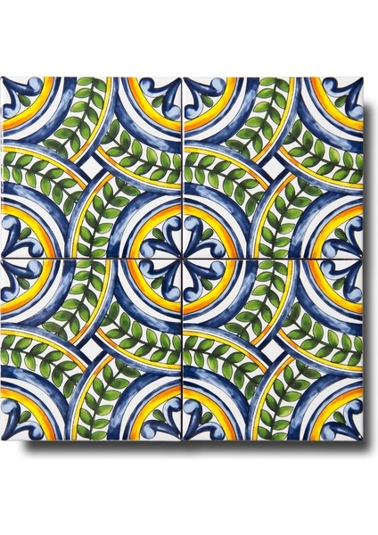 Ikbal Çini Seramik 10X10 Desenli Tepsi Karosu 5'li 1 Paket ICS132