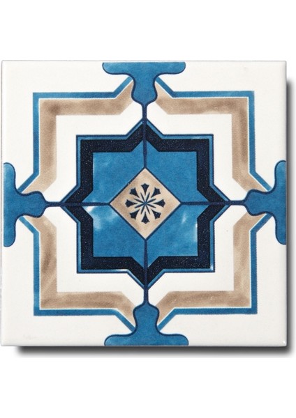 Ikbal Çini Seramik 10X10 Desenli Dekor Seramik 5'li 1 Paket ICS147
