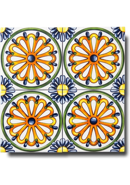 Ikbal Çini Seramik 10X10 Desenli Tepsi Karosu 5'li 1 Paket ICS130