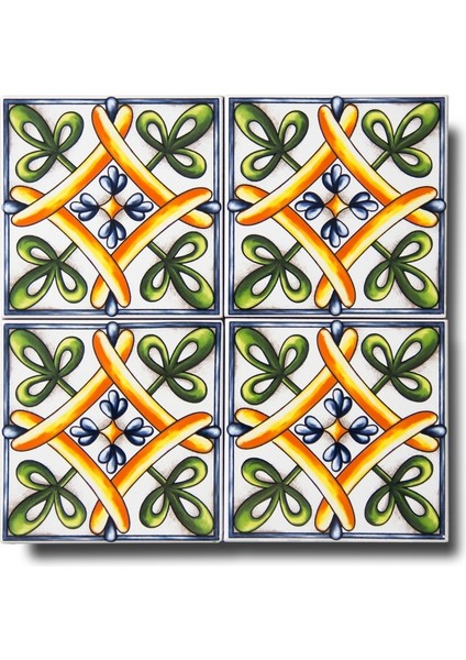 Ikbal Çini Seramik 10X10 Desenli Tepsi Karosu 5'li 1 Paket ICS131
