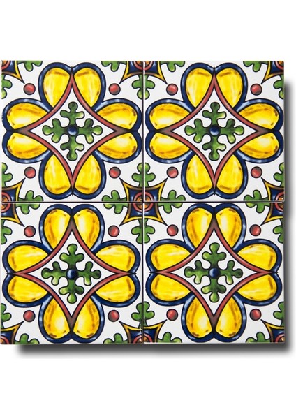 Ikbal Çini Seramik 10X10 Desenli Tepsi Karosu 5'li 1 Paket ICS133