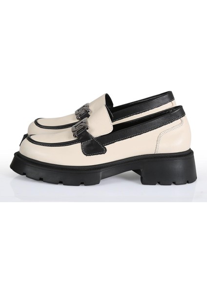 Cassidoshoes Bej Deri Kadın Casual Ayakkabı 002-1070