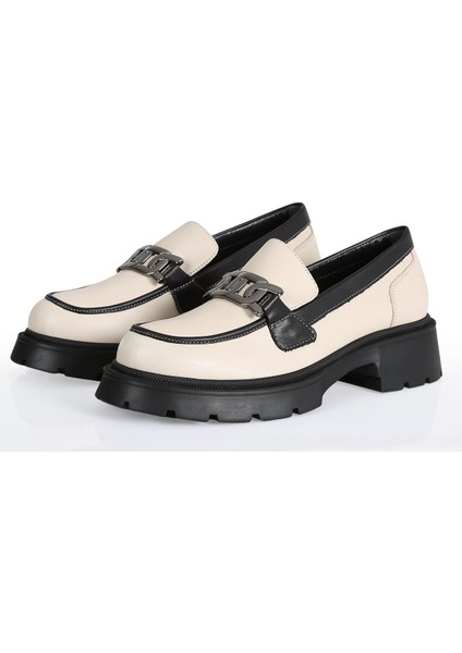 Cassidoshoes Bej Deri Kadın Casual Ayakkabı 002-1070