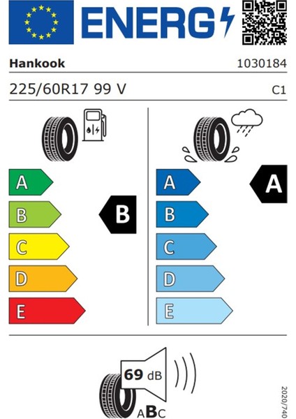 225/60 R17 99V Ventus Prime 4 K135A Oto Yaz Lastiği ( Üretim Yılı: 2023 )