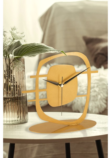 Muyika Maceire Gold Eskitme Metal Dekoratif Masa Üstü Saati 24X22CM Mms-M