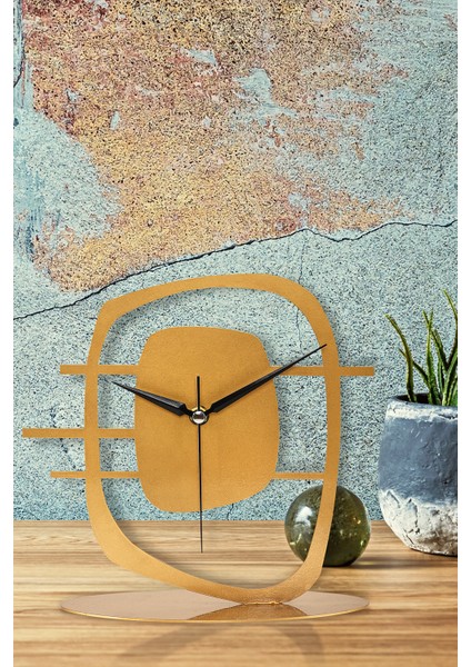 Muyika Maceire Gold Eskitme Metal Dekoratif Masa Üstü Saati 24X22CM Mms-M fırsatları