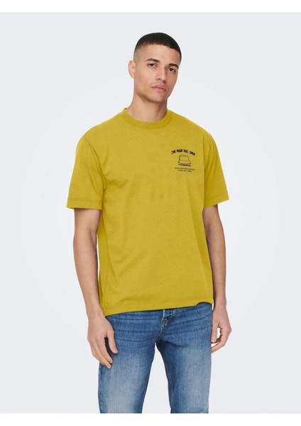 Only & Sons Farris Life Rlx Elon Street Ss Erkek Tişört 22024796 2xl - Sarı