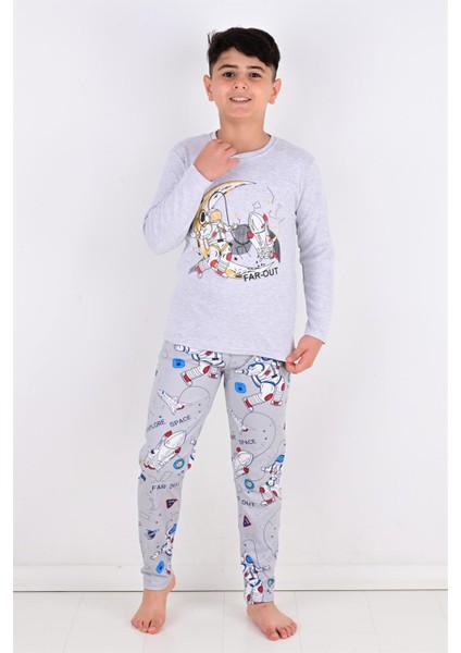 Far Out Erkek Çocuk Uzun Kollu Pijama Takımı Gri