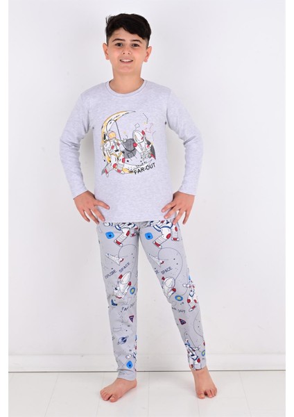 Far Out Erkek Çocuk Uzun Kollu Pijama Takımı Gri