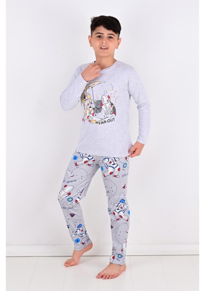Far Out Erkek Çocuk Uzun Kollu Pijama Takımı Gri