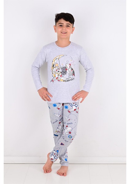 Far Out Erkek Çocuk Uzun Kollu Pijama Takımı Gri