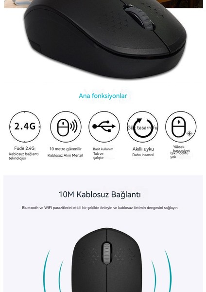 Sessiz Kompakt Kablosuz Fare (Yurt Dışından) modelleri