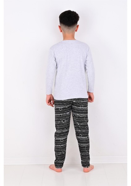 Erkek Çocuk Pijama Takımı Moon Uzun Kollu Pamuklu
