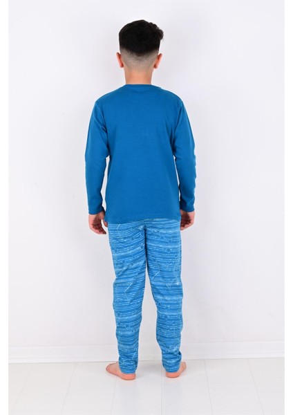 Erkek Çocuk pijama Takimi Moon Uzun Kollu 1008 Pamuklu