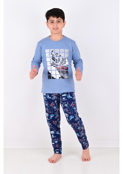 Erkek Çocuk Winter Games uzun Kollu Pijama Takımı