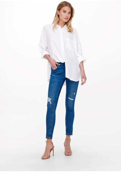 Kadın Onltokyo Cep Detaylı Keten Gömlek 15259585 Ekru fiyatları