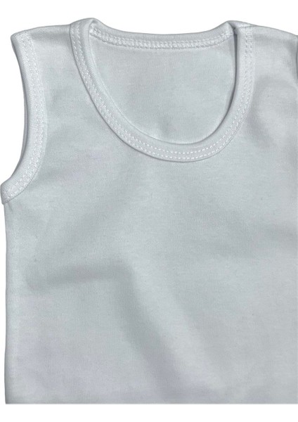 Çıtçıtlı Bebek Body Zıbın Askılı Beyaz Renk