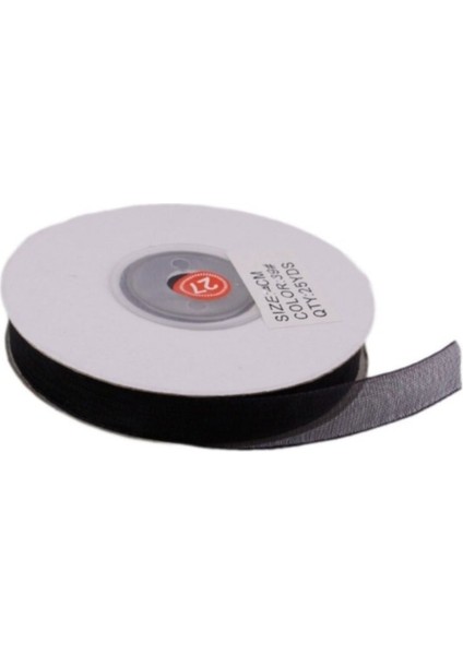 Organze Kurdele 10 mm - 22 Metre Siyah