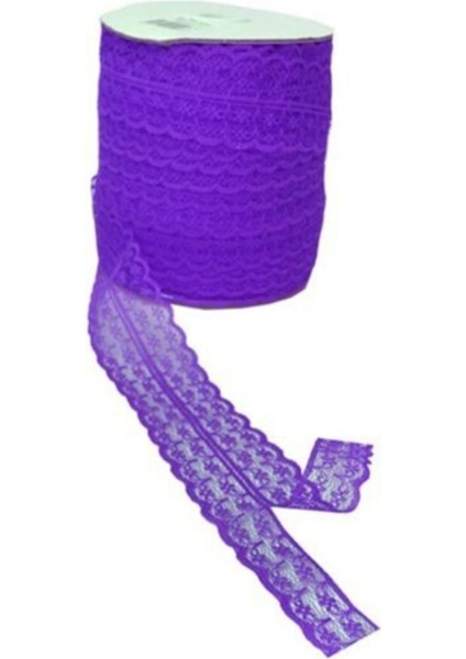 Kurdela Dantelli Çift 2 Katlı 5 cm - 100 Metre Mor