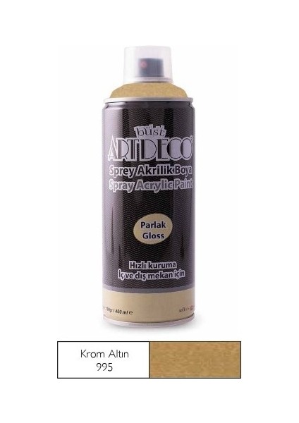 Sprey Akrilik Boya Krom Altın 400ML