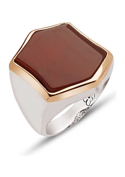 Gümüş Akik Taşlı Yüzük