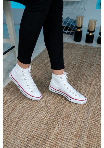 Beyaz Keten Cnv Sneaker Spor Ayakabı