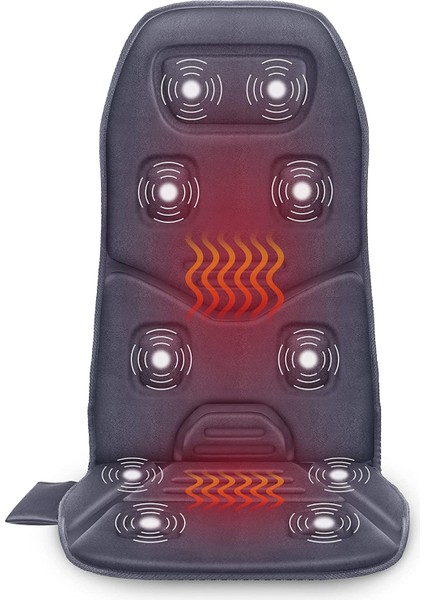 Comfıer Masaj Koltuğu - 10 Titreşim Motorlu ve Isıtıcılı Masaj Koltuğu Minderi, Sırt Masaj Aleti, Sırt Masaj Koltuğu,