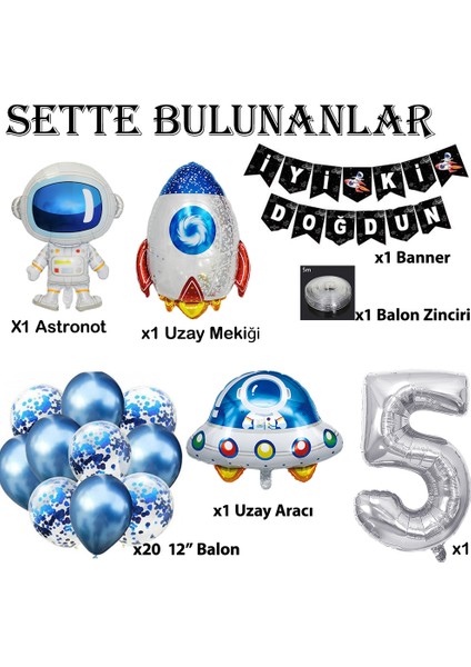 Uzay Konsepti Doğum Günü Parti Kutlama Seti fiyatları
