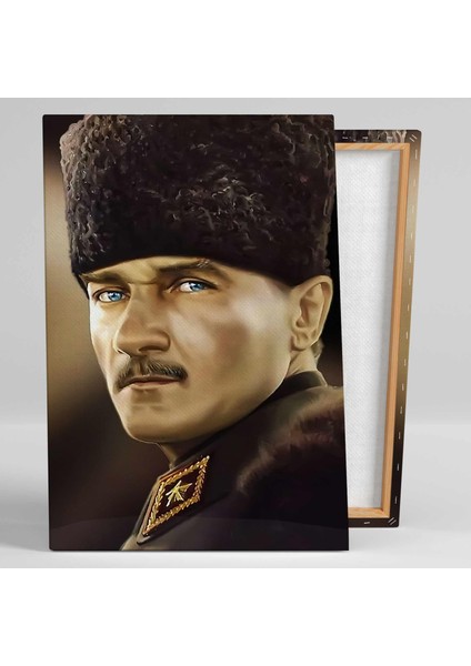 Kalpaklı Mustafa Kemal Atatürk Cesur Türk Kanvas Tablo
