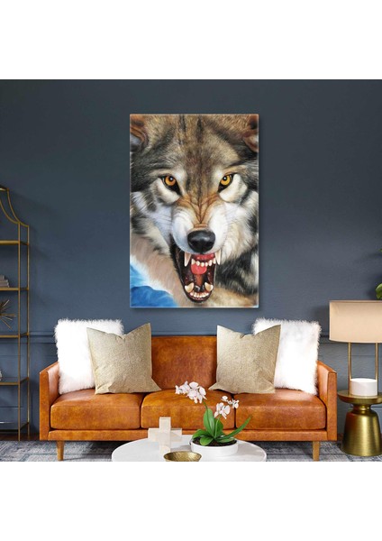Asil Kurt Bozkurt Hayvan Dekoratif Kanvas Tablo