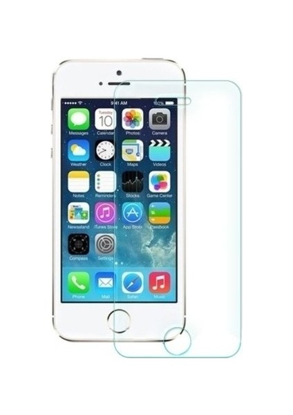 Apple iPhone 5 Uyumlu Ekran Koruyucu 9h Temperli Cam Sert Şeffaf Tamperli Cam