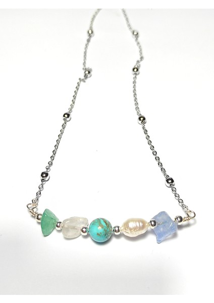 İkizler Burcu Doğal Taşlı Kolye 45 cm modelleri