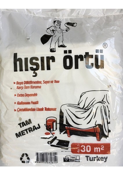 Yapımarket Sepeti 4*7,5 30 Metrekare Koruyucu Naylon Hışır Örtü