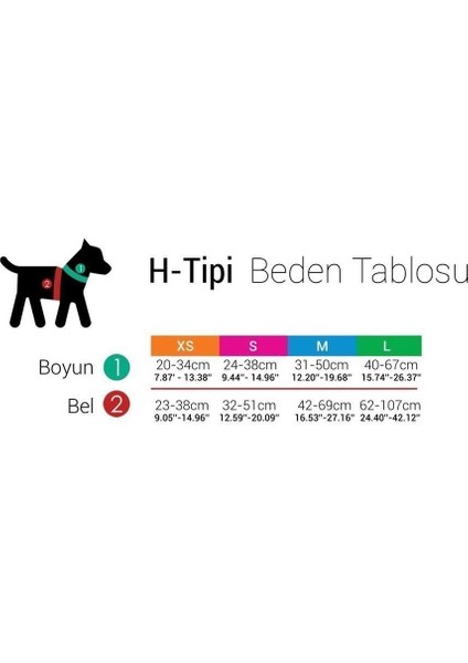 H-Tip Prism M Orta Irk Köpek Göğüs Tasması (Göğüs 42 cm x 69 Cm)