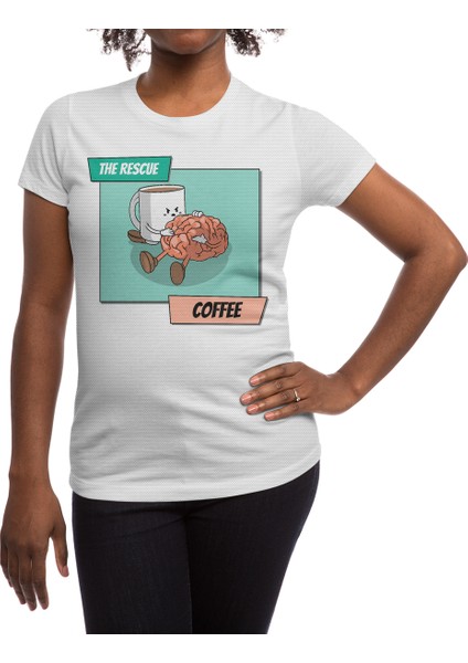 Coffee Addict Beyaz Spor Tişört