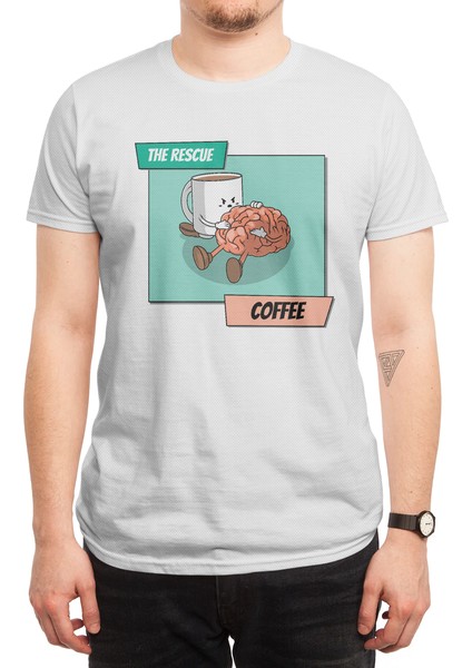Coffee Addict Beyaz Spor Tişört